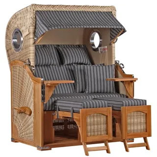 Strandkorb Düne Bullauge Teak PE Shell Dessin 500)