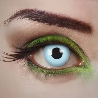 aricona Kontaktlinsen - Hellblaue Kontaktlinsen Farblinsen ohne Stärke - Farbige Kontaktlinsen deckend für Karneval, Fasching, Cosplay, Kostüm-Partys, 2 Stück