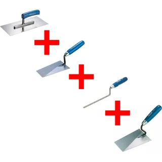 Jung Henkelmann Kellen Set 4-tlg Maurerkelle, Putzkelle, Fugenkelle, Glättekelle