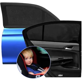 Sonnenschutz Auto Baby Kinder mit UV Schutz, Autofenster Sonnenschutzrollos Heckscheibe Reduziert Wärme und UV-Strahlung, für 98% der Autos