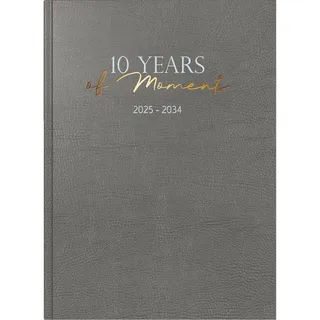 Rido Buchkalender 10-Jahre 2025-2034 A4 Kunstleder grau