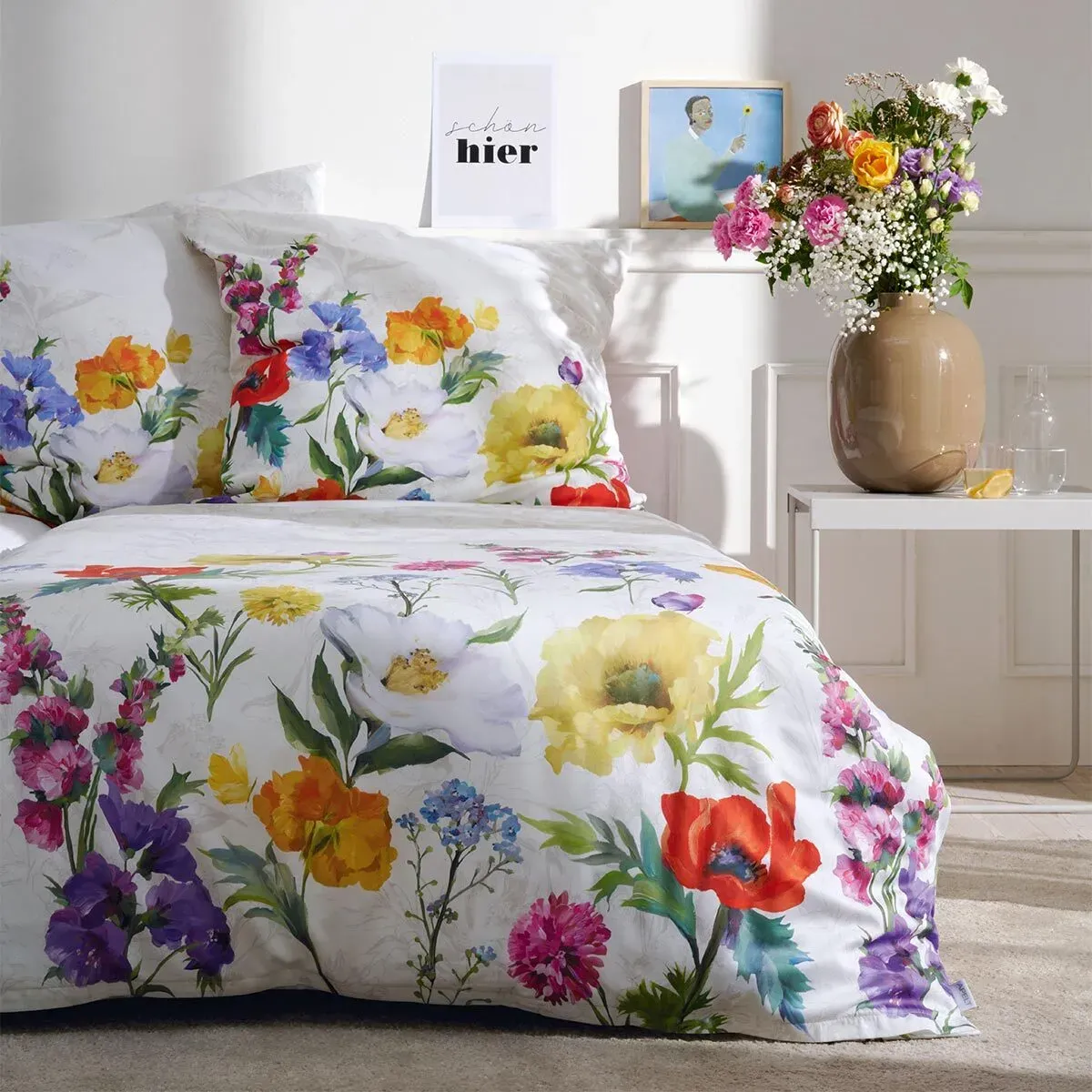 Apelt Mako-Satin Bettwäsche Fiora multicolour 135x200 cm + 80x80 cm - bunt