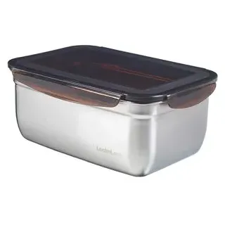 Lock & Lock Frischhaltedose Edelstahl silber 26,5 × 18,5 × 11 cm 3,6 l