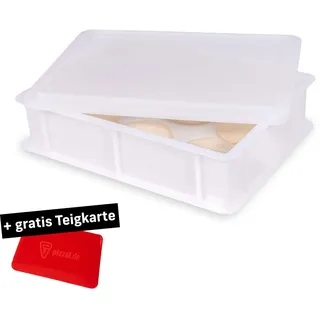 FUMOSA italienische Pizzaballen-Box »Home« (40x30x10) | Pizzateig | Teigwanne | Gärbox | Teigbox | + gratis Teigkarte - 1x Box + 1x Deckel
