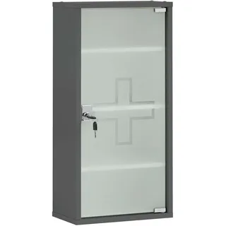 Tchibo - Medikamentenschrank - 34,5x19,5x71,5cm - anthrazit - Holz / Glas / Metall