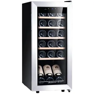 Kalamera Weinkühlschrank, 12 Flaschen 35 Liter Weinklimaschrank klein mit Kompressor, 5-18°C, KRC-35FCSS