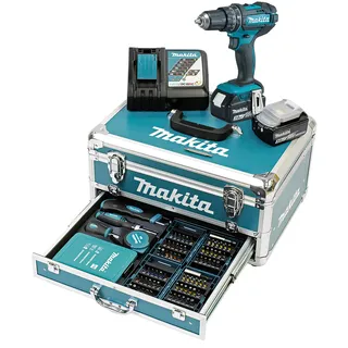 DHP482RFX9 inkl. 2 x 3 Ah + Alukoffer + 96-tlg. Zubehör