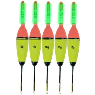 QualyQualy 5 Stück Eva Angelposen Angeln Schwimmt Set + 10 Stück Knicklicht Angeln Posen Leuchtende Knicklicht Posen Schwimmer Kit 10g