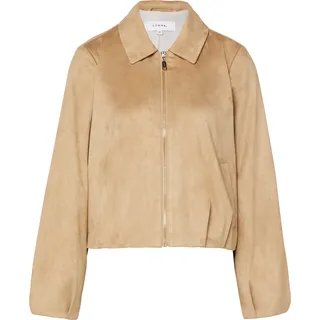 Comma, Regular Fit Blouson in Veloursleder-Optik mit Faltendetails - braun - 46