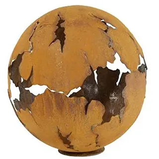 Rostige Gartenkugel mit Rissen - Große Dekokugel - Ø 50cm - Wetterfest & Frostsicher - Metall/Edelrost/Rost - Rostkugel/Metallkugel zur Dekoration im Garten/Hochwertige Gartendekoration