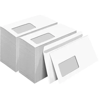 Briefumschläge DIN Lang, mit Fenster, selbstklebend, weiß, 75g, 1000 Stück s7000