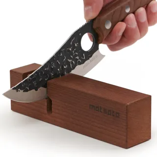 Matsato Messerschärfer Profi. Ergonomisch geformt, Von Küchenchefs weltweit genutzt. Professionell 2-in-1 Knife sharpener für Scharfe Messer Testsieger
