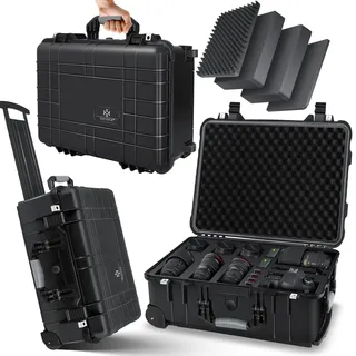 Kesser KESSER® Transportkoffer Fotokoffer Werkzeugkoffer mit Schaumstoff, Hartschalen-Kamerakoffer Universalkoffer mit Rollen Teleskopgriff, Wasserdicht Outdoor Trolley, Wetterfest, Stoßfest