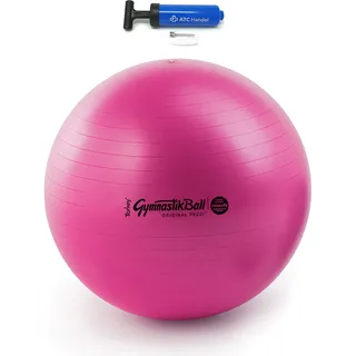 Original Pezzi Gymnastikball Maxafe Ø 42, 53, 65 & 75cm in Allen Farben inkl. ATC Ballpumpe - bis 400 kg belastbar - Fitness, Reha, Therapie, Gymnastik und als Sitzball fürs Büro, 65cm Fuchsia