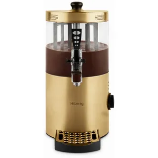 h.koenig Spender für heiße Schokolade SHK804, Edelstahl, 1200 W, abnehmbarer Behälter mit 3 l, Thermotast, verstellbar, Warmhaltefunktion, Tropfschutz, spülmaschinengeeignet