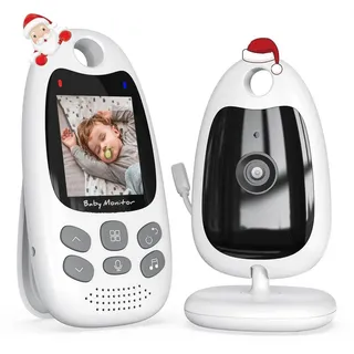 BOIFUN Babyphone mit Kamera Tragbares Vox-Funktion Temperatursensor Nachtsicht-Video-Babyfon 2,4 Ghz, BOIFUN Intelligentes Standby Baby monitor Gegensprechanlage Schlaflieder Lange Akkulaufzeit, 720p