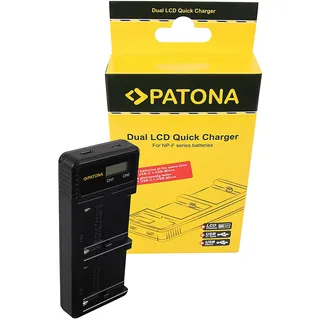 PATONA Dual LCD USB Ladegerät f. Sony F550/F750/F970/FM50/FM500H