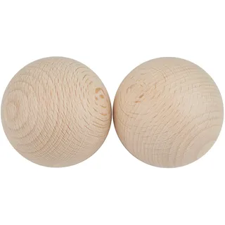 Rayher HOBBY Rayher Rohholz-Kugeln, ungebohrt, 50 mm ø, 2 Stück, Buchenholz, Holzkugeln ohne Loch, zum Basteln und Verzieren, 6252800