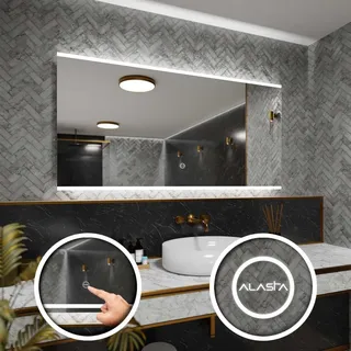 Badspiegel mit LED Beleuchtung und Touch-Schalter - Brasil - 120 cm, 80 cm