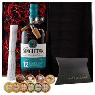 The Singleton of Dufftown 12 Jahre Whisky + Portionier + Edelschokolade Geschenk