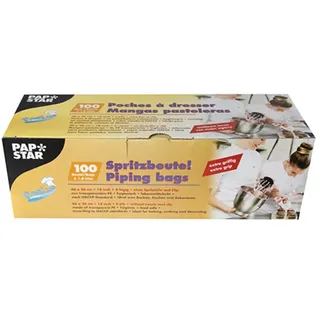 Papstar 100 Spritzbeutel 1,8 l 46 cm x 26 cm transparent griffig