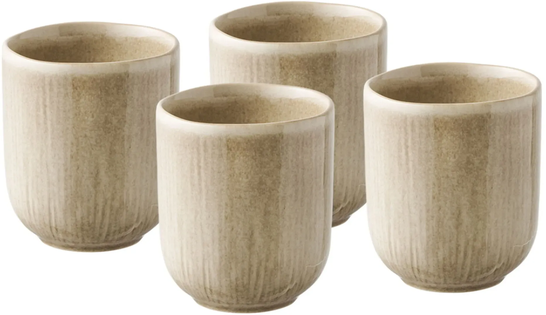 House Nordic Viola Mug Mug Grau 4er Set, 9,5 cm, Ø 8 cm, beige