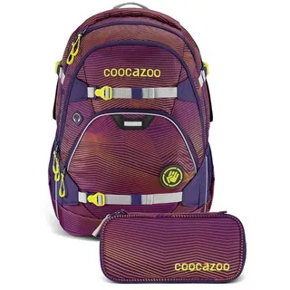 Coocazoo Schulrucksack-Set „Soniclights Purple“, 2-teilig in Lila