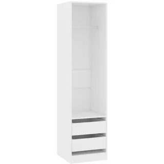 vidaXL Kleiderschrank mit Schubladen Weiß 50x50x200 cm Holzwerkstoff