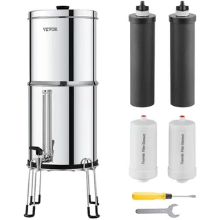 Vevor Schwerkraft Wasserfiltersystem Edelstahl 4 Filter