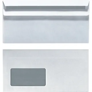 Herlitz Briefumschlag DIN lang selbstklebend mit Fenster weiß 100er Set