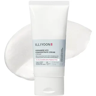 ILLIYOON Ceramide Ato Konzentrations Creme 75ml, Feuchtigkeitscreme für trockene, empfindliche Haut, 100 Std Hydration, Wiederherstellung der Hautbarriere, für Kinder & Erwachsene, Vegan, Parfümfrei
