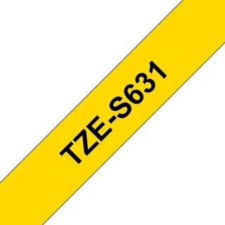 Brother TZe-S631 laminiert schwarz auf gelb 1,2cm x 8m