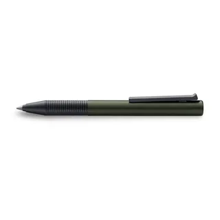 Lamy 1236531 tipo Al/K Tintenroller 339 – Rollpen aus Aluminium in der Farbe grün eloxiert mit integrierter Clip-/Drücker-Mechanik – Tintenrollermine M 66 schwarz – Strichbreite M
