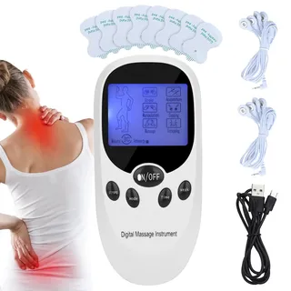 Digital TENS/EMS Muskelmassagegerät - TENS Gerät Reizstromgerät Zur Schmerzlinderung Durch Elektrische Nervenstimulation, Muskelstimulator Schmerztherapie,für Zuhause, Reisen, Büros