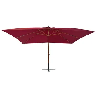 mit Holzmast 400 x 300 cm Bordeauxrot