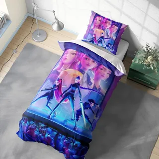 Generisch Anime Bettwäsche Sets 100x135cm,Rumi Mira Zoey Jinu Tiger Saje Polyester Bettbezug mit 1 Kissenbezug 40x60cm