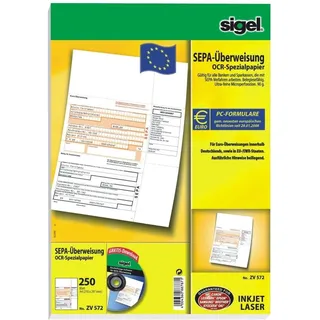 Sigel Bankformular SEPA-Überweisung A4 weiß