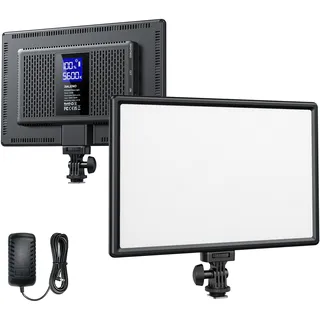 RaLeno LED Videoleuchte, Dimmbare 3200-5600k CRI95+ mit LCD-Display Eingebaute 8000mAh Batterie Video Licht für Tisch Kleinwinkelaufnahmen/Videokonferenzbeleuchtung/Spielestreaming/YouTube Fotografie