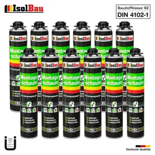 Bauschaum Pistolenschaum Montageschaum PU Schaum 12 x 750 ml Fensterschaum