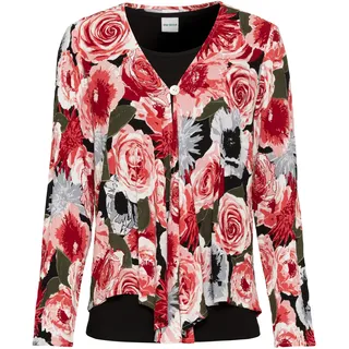 Viskose-Bluse, Druck dunkelrot, 52