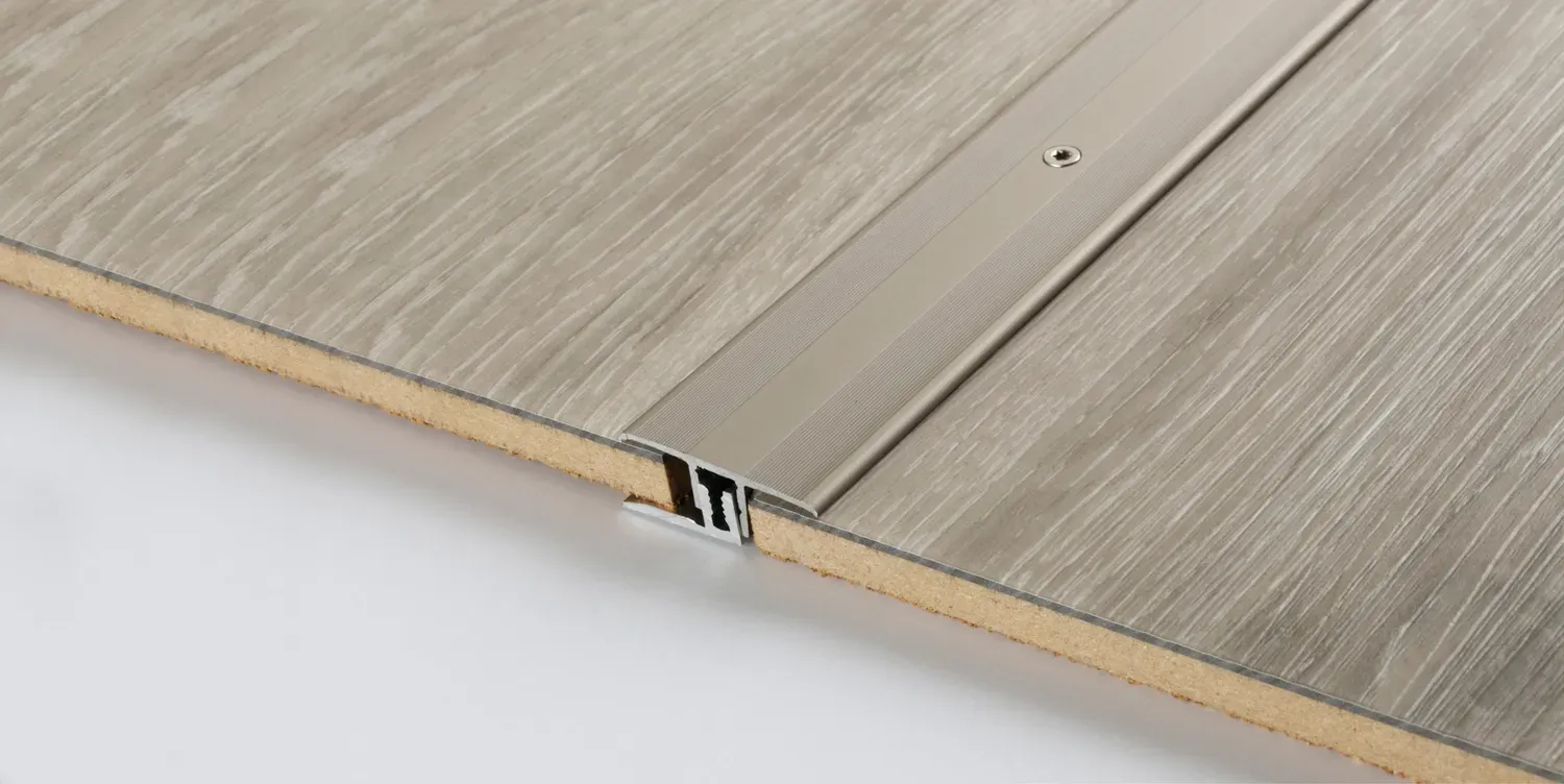 Parador Profile Übergangsprofil Aluminium-Edelstahl für HDF-Vinyl/Laminat, Bodenbeläge 7 - 15 mm 1000x34 mm