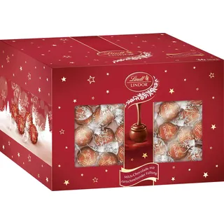 Lindt Schokolade LINDOR Milch | 1 x 475 g Köcher | LINDOR Kugeln mit unendlich zartschmelzender Füllung | Schokoladengeschenk zu Weihnachten | Pralinen-Geschenk