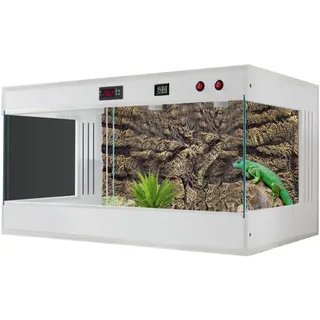 Reptilien Terrarium PVC Panorama Glas Warmhalten Tank Hoch & Breit Reptilien Habitat Tank Für Eidechse Schlange Bartagame Schildkröte Chamäleon (Color : Weiß, S : 120x60x60cm)