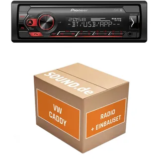 Autoradio Pioneer MVH-S320BT für VW Caddy 3 2K Schwarz Bluetooth USB {custom.317