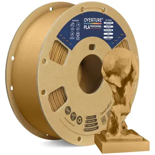 OVERTURE PLA Plus (PLA+) PLA-Filament 1,75 mm, professionelle PLA-Festigkeit, 1kg Filament (2,2 lbs), Maßgenauigkeit +/- 0,02 mm, für 3D-Drucker Braun)