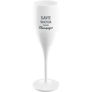 Koziol Sektglas Cheers - Save Water Kunststoff Weiß