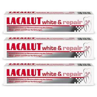 ✅Lacalut White & Repair Zahnpasta Lakalut Zahncreme gegen Verfärbungen 3x 75ml ✅