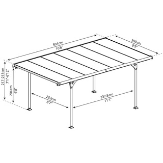 CANOPIA Carport MODENA 5000 ca. 504 x 300 cm, Aluminium schwarz