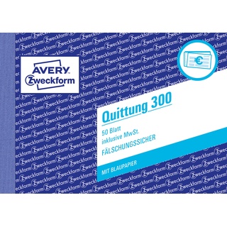 Avery Zweckform 300 Quittungsblock A6 quer, 50 Blatt,