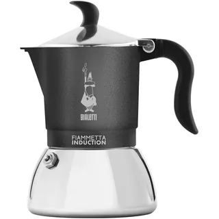 Bialetti Fiammetta Induction Kaffeemaschine, Aluminium, Steel, Grau, 4 Tassen, 4